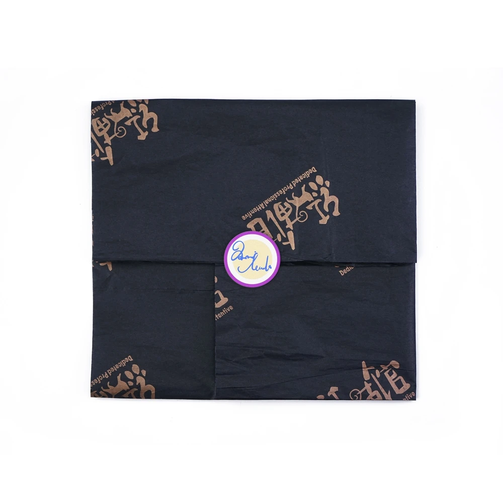 
Custom logo printed tissue wrapping paper with gold or sliver logo 