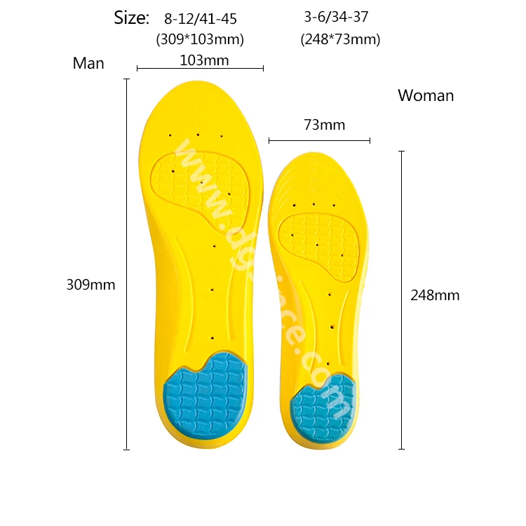 Comfort Anti-Fatigue Shoe Inserts Memory Foam Shock Absorption Ergonomically Designed Reduce Pain and Improve Balance Insoles