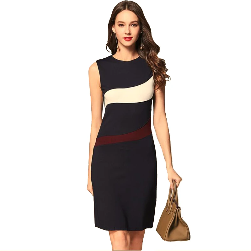 
Wholesale In Stock Women Summer Sleeveless Party Bodycon Cotton Pencil Dresses 