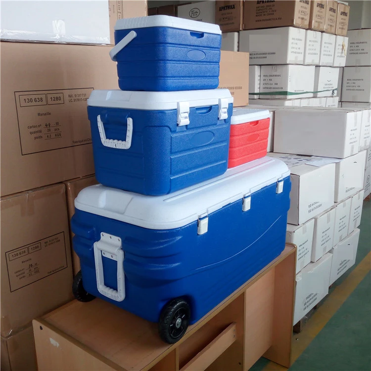 PU Insulation PE Material Plastic Fishing Large Set  10L 30L 150L Ice Cooler Box With Wheels
