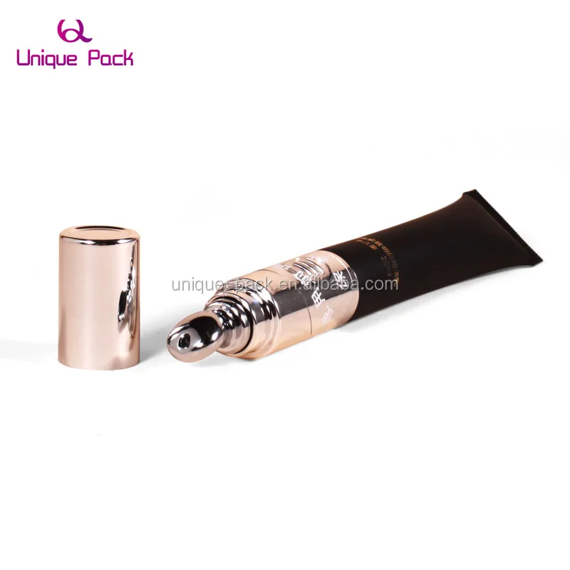 Hot sale BSCI certificate empty lip gloss plastic tubes with metal zinc  applicator 15 ml squeeze container for eye cream