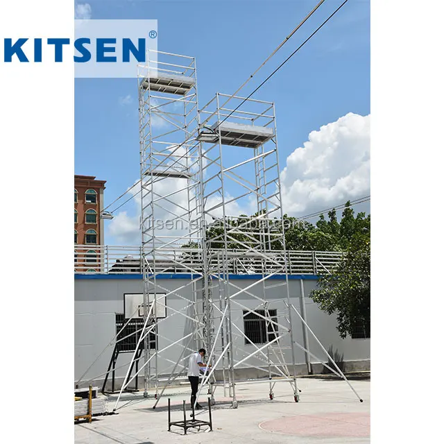 Flexible Portable Telescopic Construction Types Metal Mobile Scaffolding Aluminum Tower Scaffold