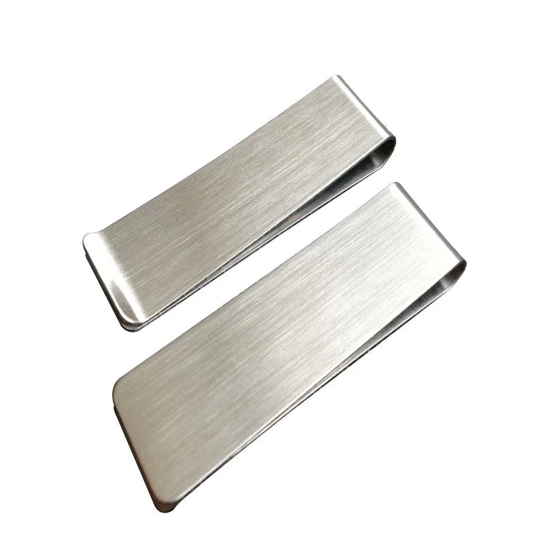 Brushed finish silver color stainless steel types of paper binder money clips