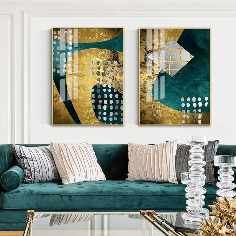 Crystal Canvas Glass Framed Large Paintings For Living Room Painting Art