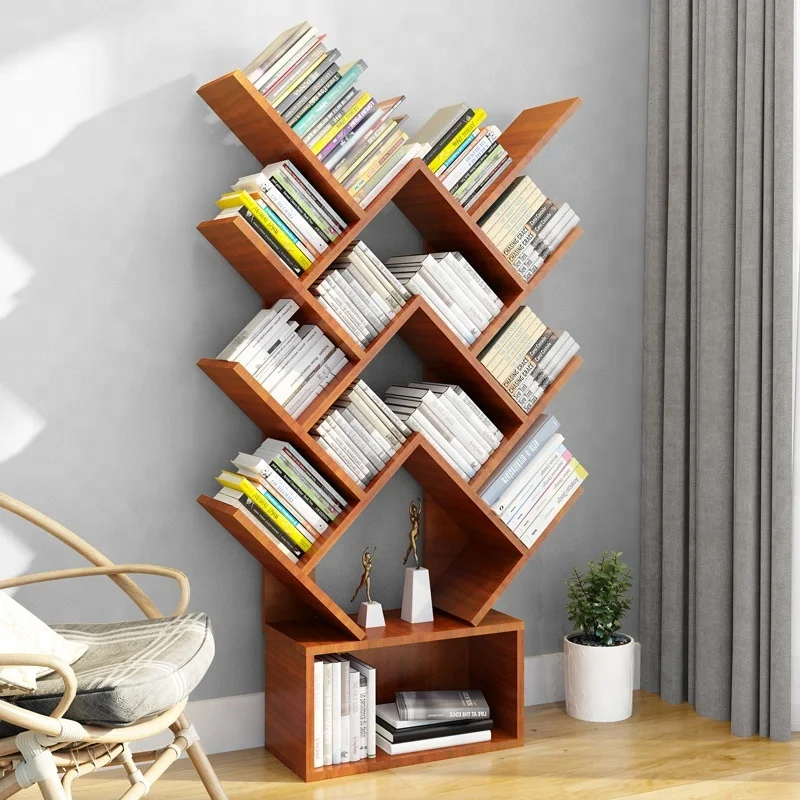 
Customized Colorful Modern Wood Home Furniture Living room bookcase library study room decorative Wood Tree bookshelf 