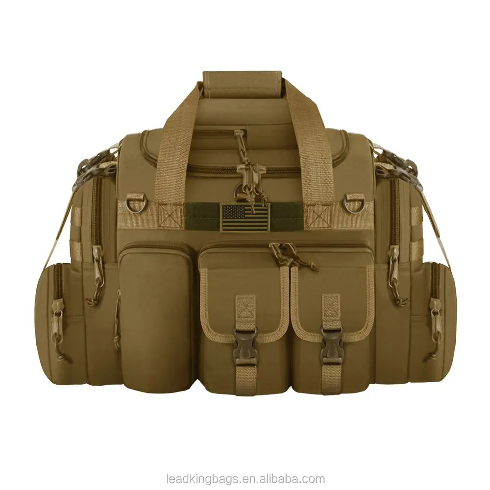 Outdoor sport travel tactical travel bag multi-pockets practical heavy duty polyester duffel bag