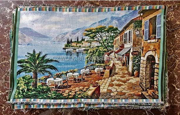 100*180cm Modern custom pattern high quality art painting gobelin fabric tapestry