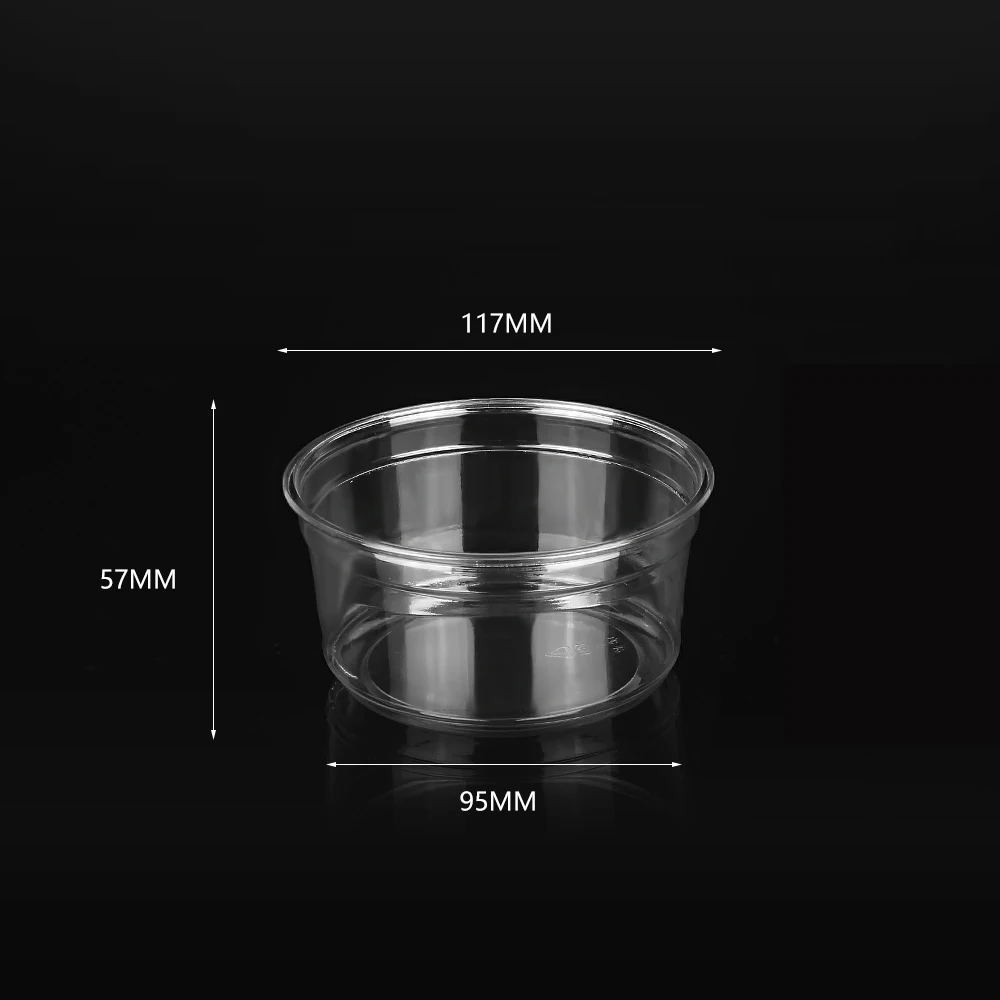 12oz Disposable Take Away Clear Plastic PLA PET Deli Pots Cup 12oz With Insert Lids for custom