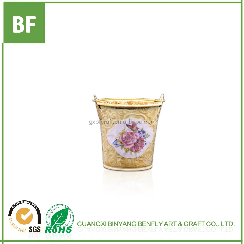 Vintage  Decorative Tin watering can Garden Planter Small Metal Galvanized Metal Planter