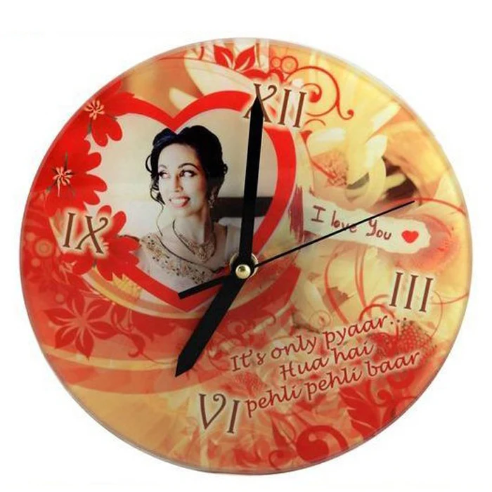 Coated Glass wall clock for sublimation printing