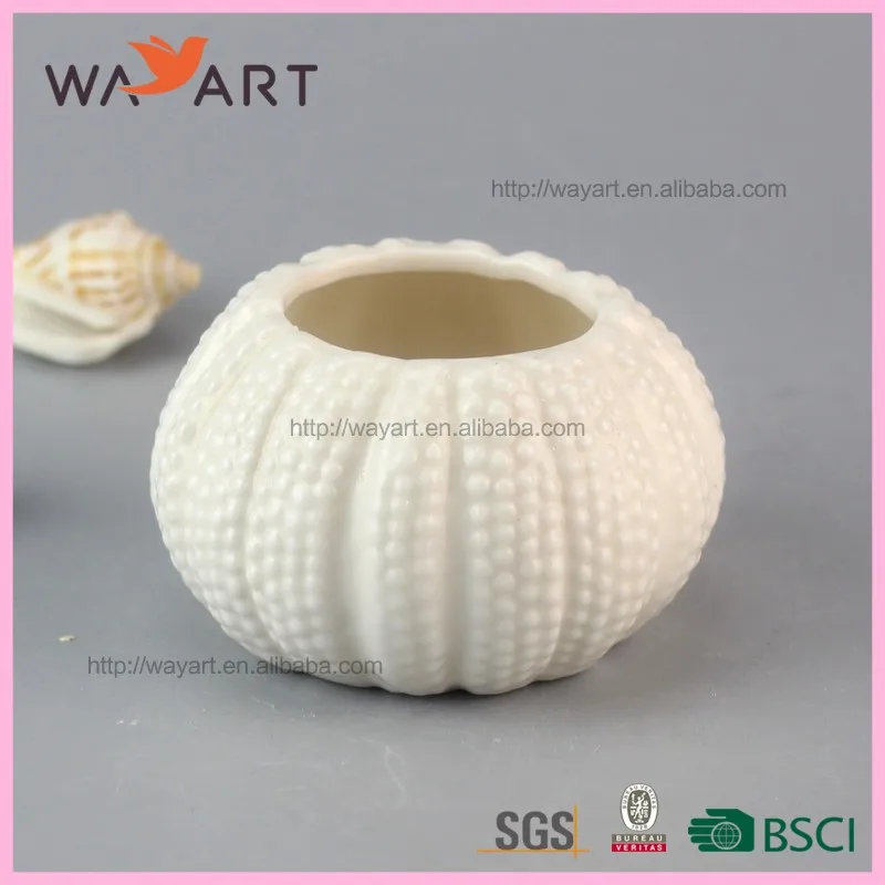 
Hot Sale White Sea Urchin Design Ceramic Flower Pots Wholesale 