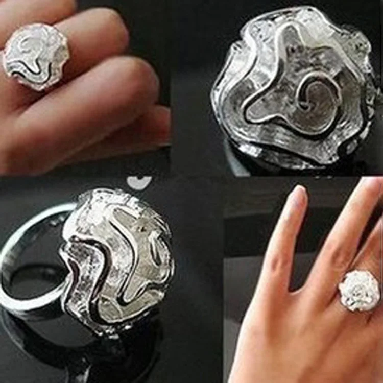 Temperament ladies stylish hibiscus flowers roses ring adjustable ring jewelry wholesale