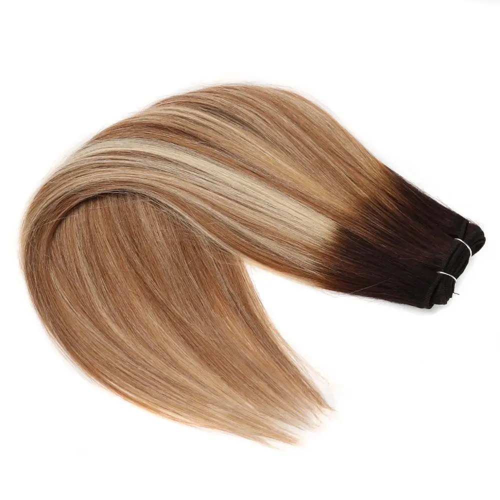 Top Grade Hot Sale In USA /UK/Germany/Spain Balayage Remy human  hair weft extension