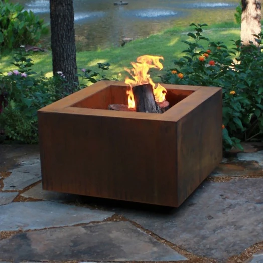 
Outdoor table top camping corten steel metal brazier fire pit 