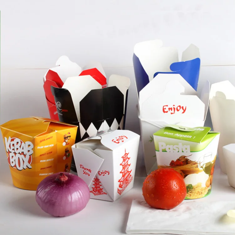 Wholesale a variety of cheap handleless Chinese food barrels can be customized fast food box food packaging box