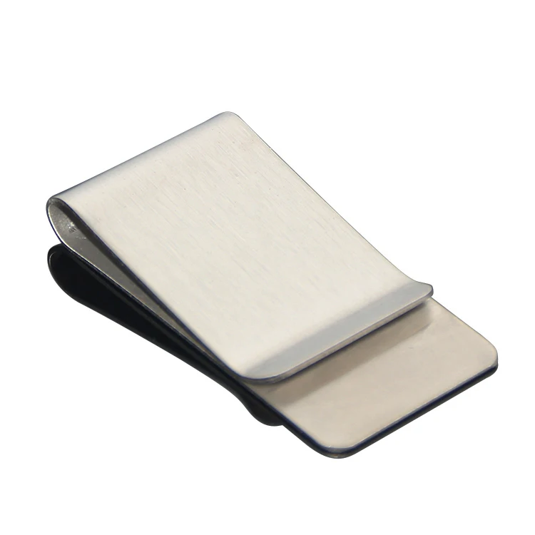 Hot Selling Promotional Gift Metal Cash Clips High Polish Stainless Steel Silver Blank Money Clip