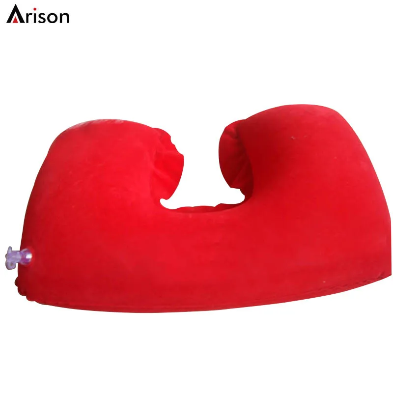 PVC inflatable neck pillow with pouch