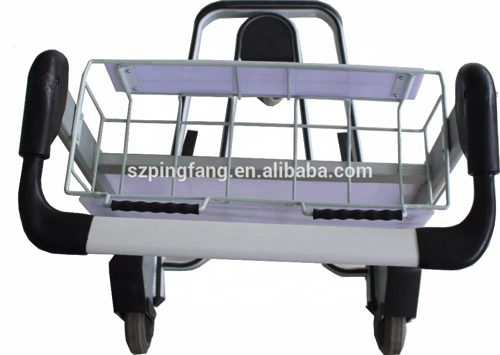 3 wheels passenger baggage luggage airport trolley with hand brake