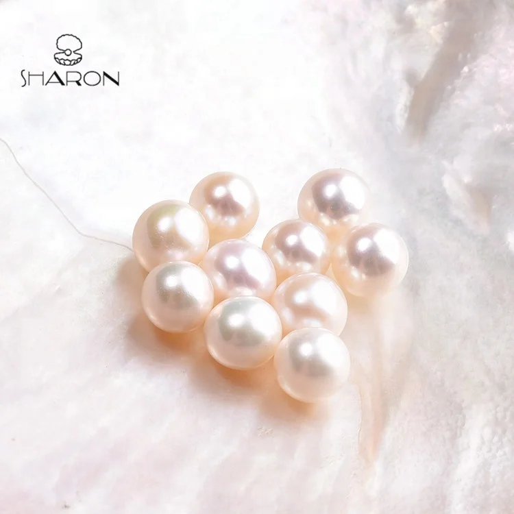 6.5-7mm Natural Cultured Freshwater White Round Loose Pearl Beads