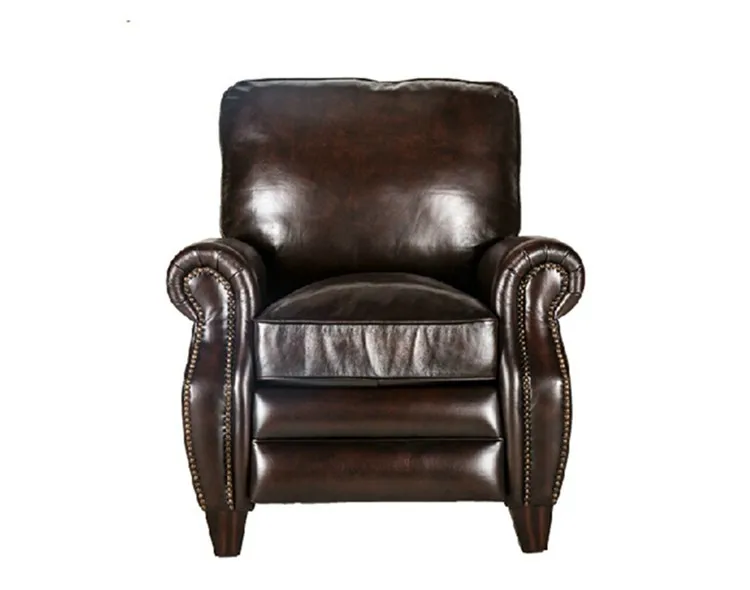 Полированный кожаный античный диван с украшением для ногтей