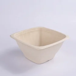 disposable bagasse food container 9' 3-Compartment Clamshell