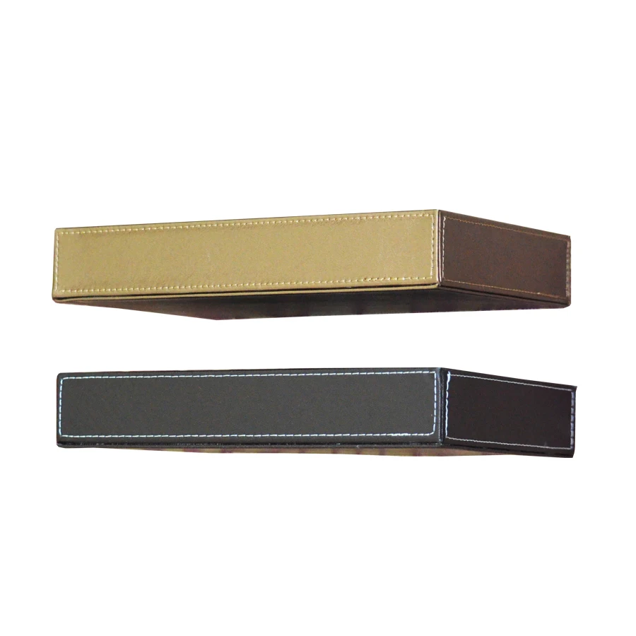 
Yellow or brown PU leather coin tray with velvet pad 