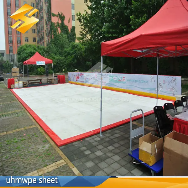 PE Material HDPE hockey ice rink floor/ skating plastic boards/synthetic ice rink for roller skating ground