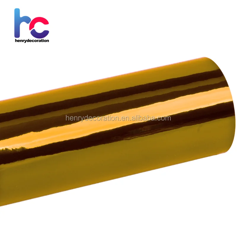 Guangzhou factory 2018 hot sale ! Mirror Chrome Gold Car Wrap vinyl with Air Free bubble For Car Sticker