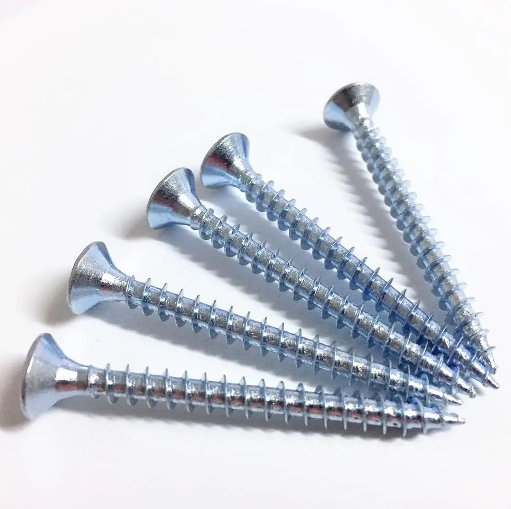 DIN Zinc Plated CSK Pozi Cross Flat Head Chipboard Screws
