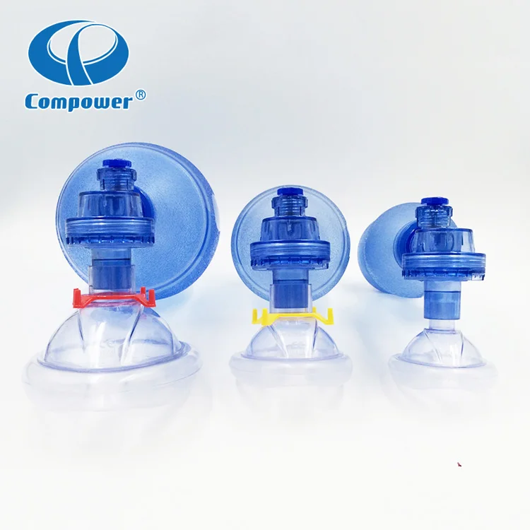 Compower Oxygen Resuscitation Equipment Custom Pvc Adult Resuscitator Ambu Bag With Peep Valve