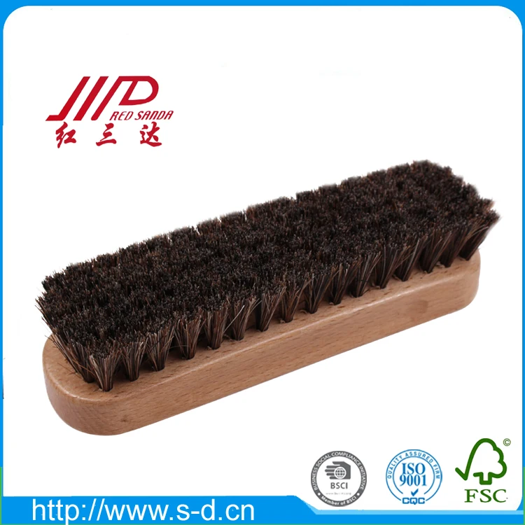 
Yangzhou BSCI horse hair wooden shoe brush for leather polishing and cleaning 