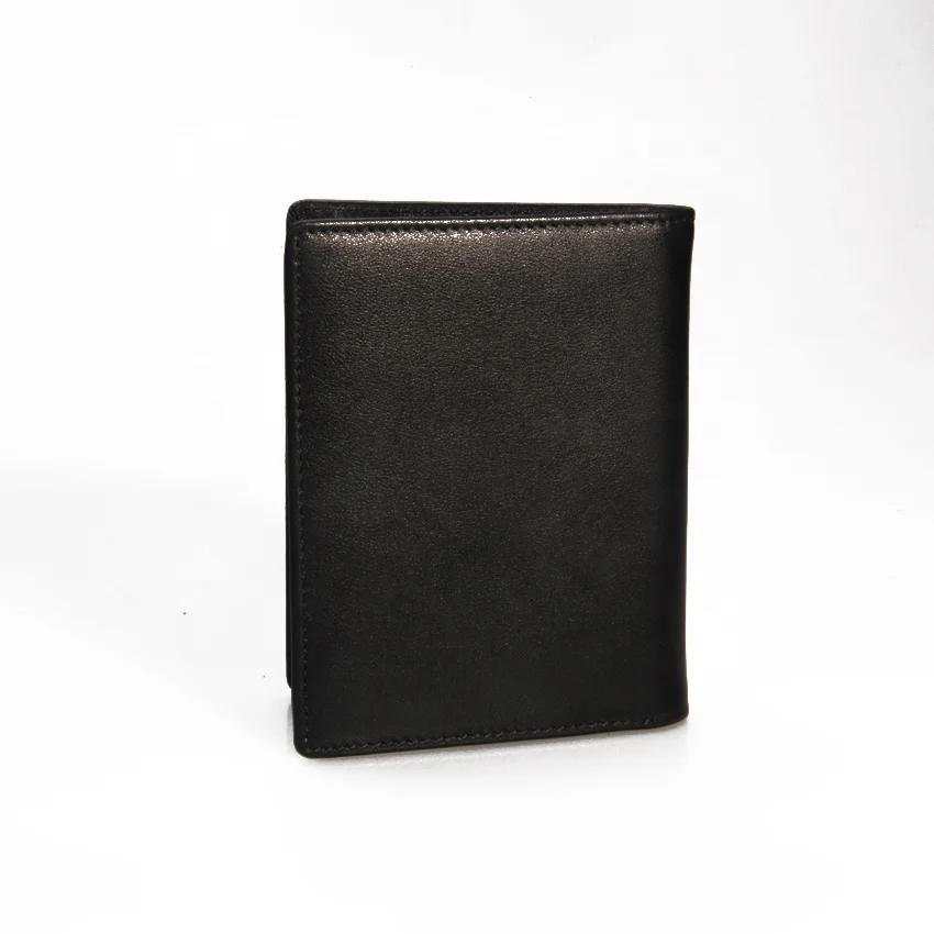 Slim Black Leather Wallets for Men Bifold RFID Blocking Thin Mens Coin Wallet