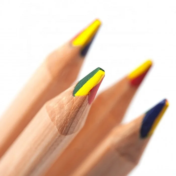 
Promotional Jumbo Natural Wood 4 in 1 Rainbow Color Pencil 