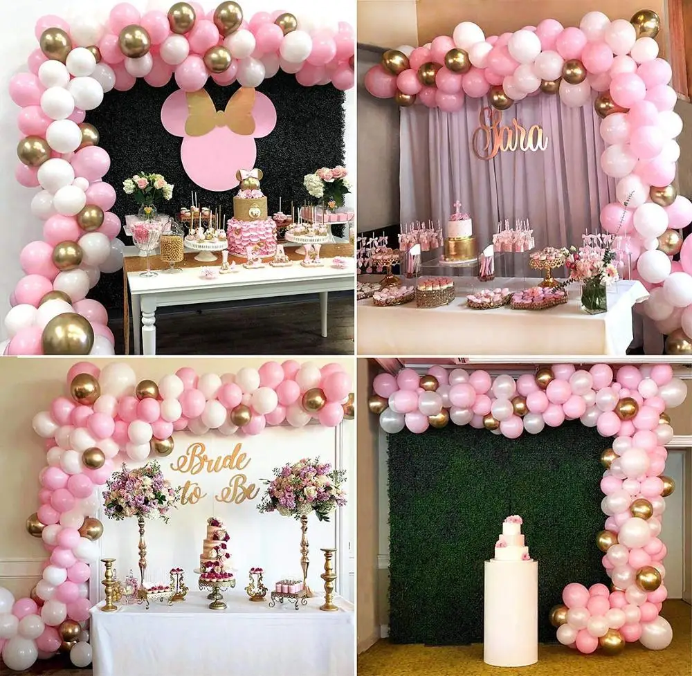 Balloons Garland Arch Kit for Girl Birthday Baby Shower Bachelorette Party Centerpiece Backdrop Background Decorations