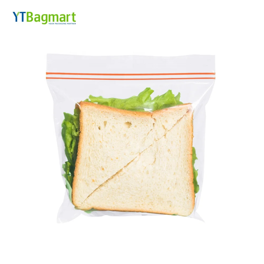 
Cute Biodegradable Plastic Zipper Bag Ldpe Sandwich Food Freezer Packaging Zip Lock Plastic Bag 