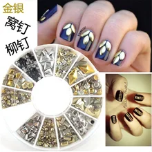 Manicure DIY nail accessories 6cm drill box Gold Silver Colored Drill Adesivo Unhas Nails Decal decoracion