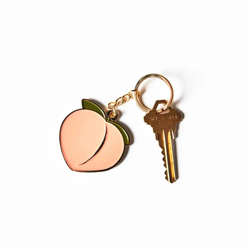 
Handmade charm colorful enamel peach keychain 