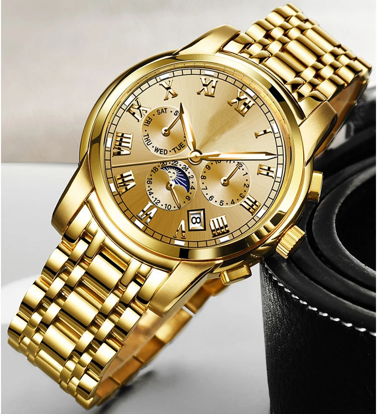 Высококачественные многофункциональные автоматические механические мужские часы 5atm водонепроницаемые с собственным логотипом клиента