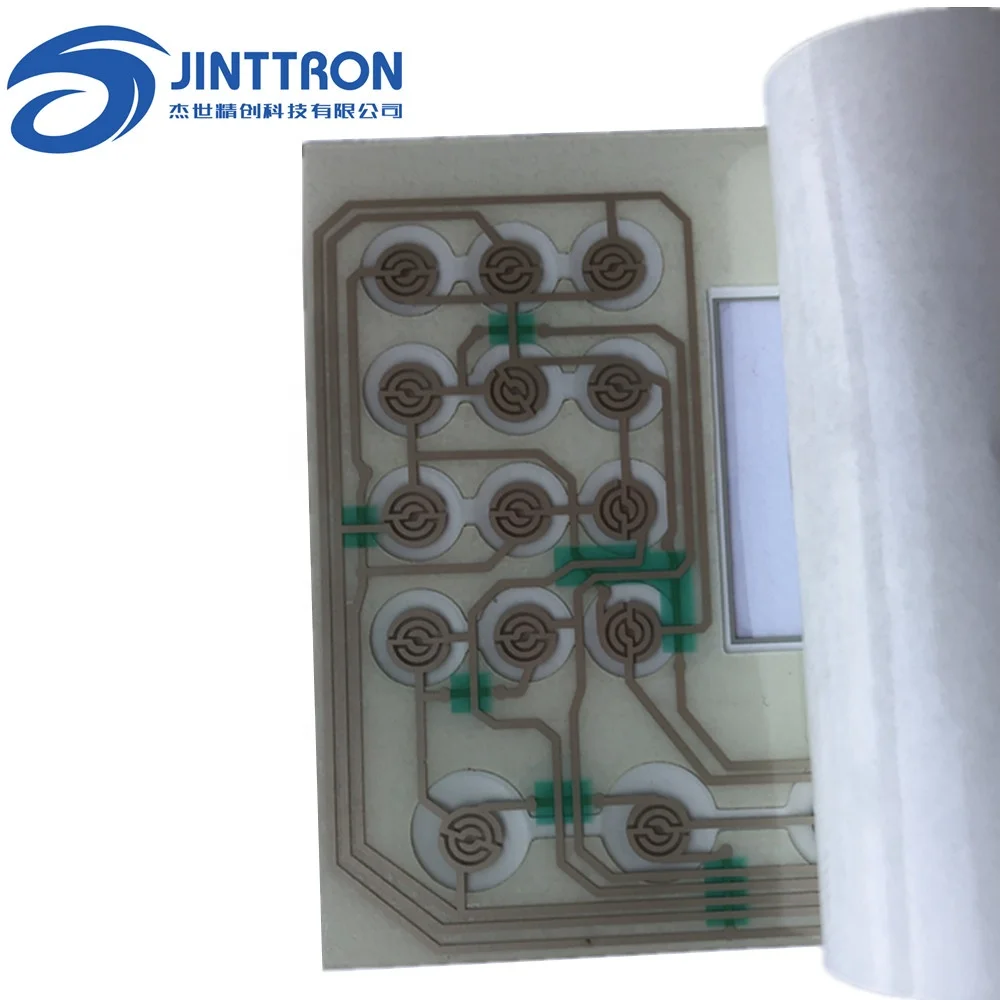 
Customized Poly Dome Keyboard Membrane Push Button Membrane Switch PET Circuit transparent window keypad membrane supplier 