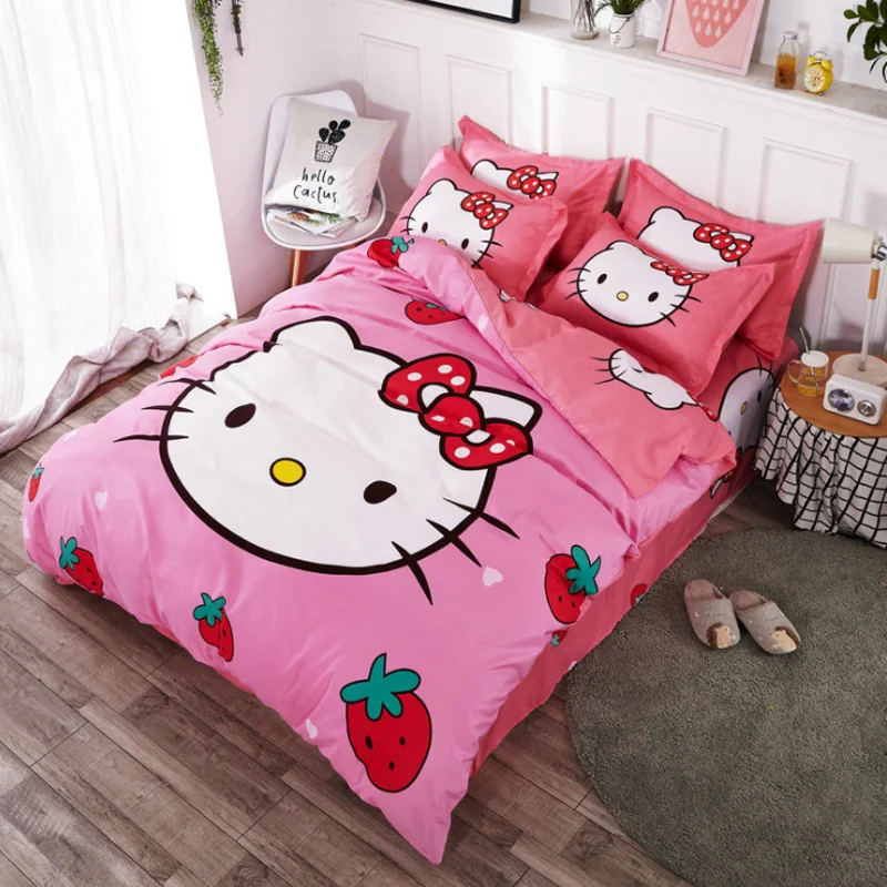 
Nordic style kids cotton 4piece sheets quilt cover snow White cartoon christmas gift for girls crib bedding set baby bedding set 