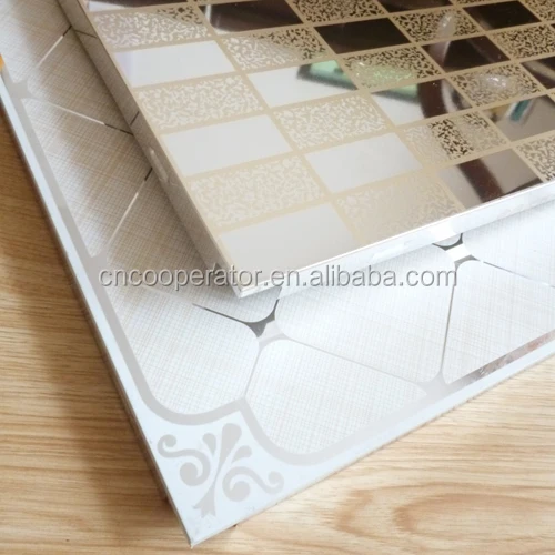 
clip in mirror finish aluminum ceiling, Alloy ceiling tile, 300x300mm, heat transfer printing,Top UV series, Morrior, embossed 