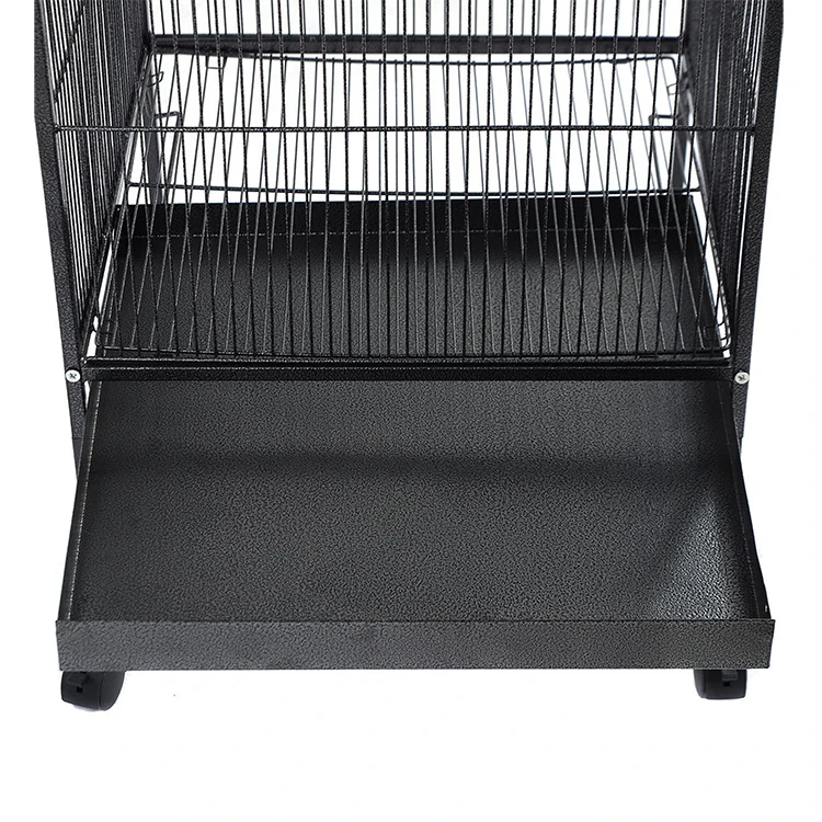 quality metal plastic roll bird cage container trays pigeon breeding purple pet parrot squirrel carrier cage with wheels