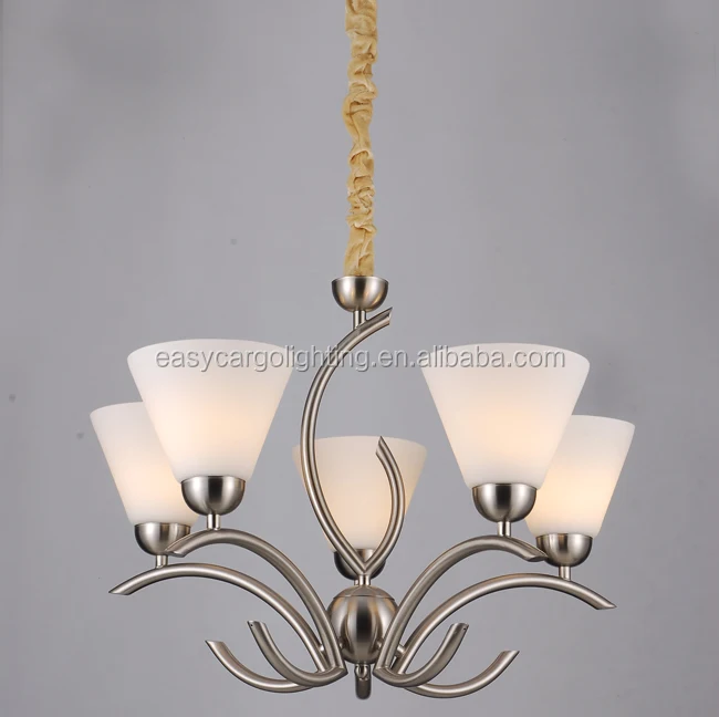 
Zhongshan factory wrought iron chandelier lighting, interiors decor modern polished Nickel Chandelier (FX20567/5P) 