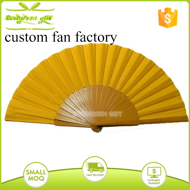classical blank pure wooden handheld folding fabric fan