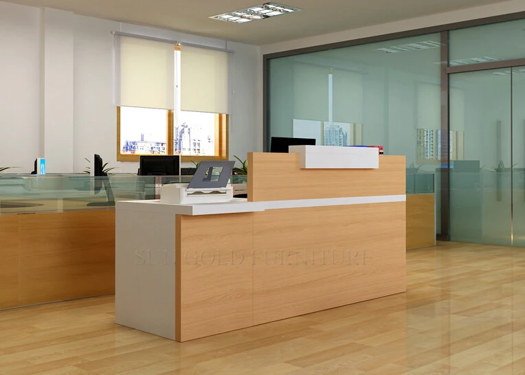 White modern front reception desk counter cheap salon furniture hotel company working computer office reception stand desk