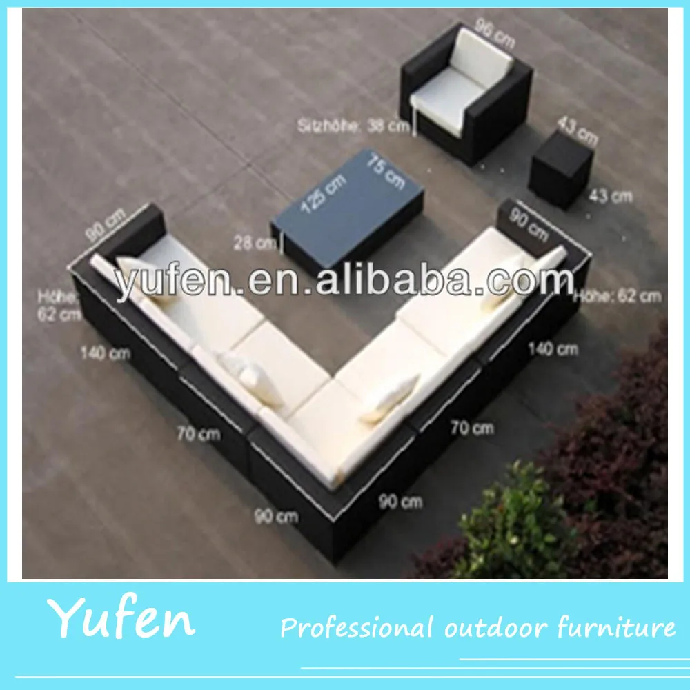 All weather rattan garden furniture out door sofa set 7 seater