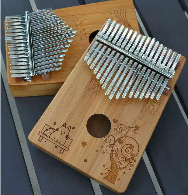 China Supplier 17 Key Bamboo Wood Sanza Finger Thumb Keyboard Marimba Kalimba