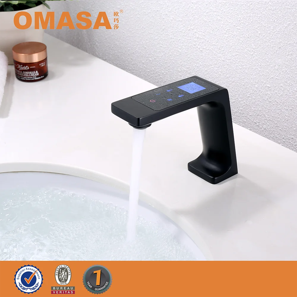 
Smart faucet black color touch screen elecctonic basin mixer for sale 