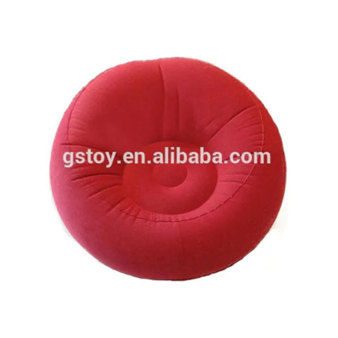 Надувной диван-шезлонг с красным ворсом