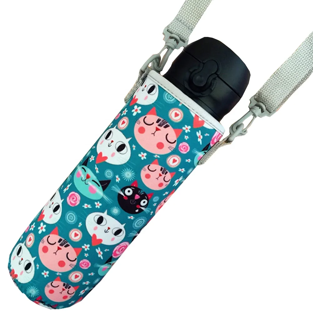 Cheap Bottle Cooler Custom Logo Printed Neoprene Can Cooler With Lanyard Can Coozies